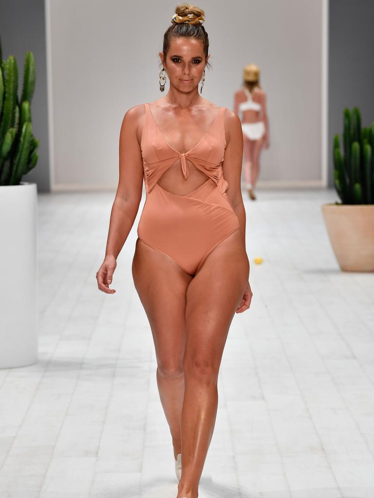 A model walks the runway in a design by duskii during the Swim show at Mercedes-Benz Fashion Week Resort 19 Collections at Carriageworks on May 14, 2018 in Sydney, Australia. (Photo by Stefan Gosatti/Getty Images)