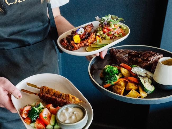 Some of the dishes on offer at new fusion, charcoal-based restaurant Ozin, in Adelaide's East End. Picture: About Media Group