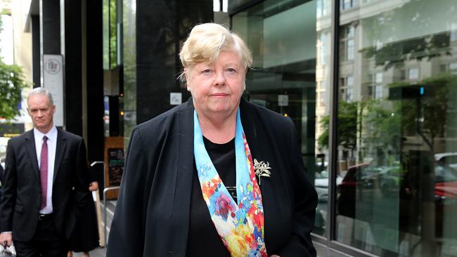 Former Police Commissioner Christine Nixon leaves the Royal Commission. Picture: David Geraghty