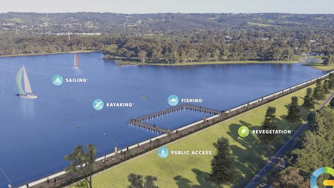 Plans for recreational use of Happy Valley Reservoir in the planned Glenthorne National Park.