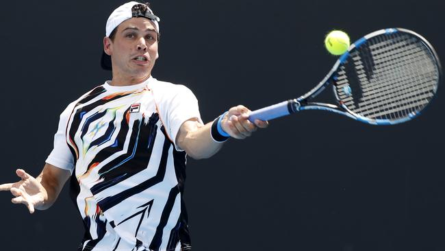 Alex Bolt’s comeback ended swiftly at the hands of Japan’s Yoshihito Nishioka. Picture: AP