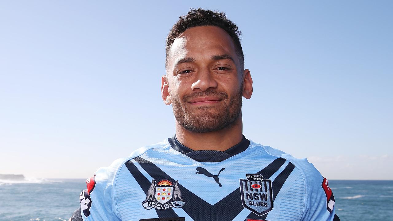 Brydens Lawyers NSW Blues State of Origin team photo at Coogee Surf Club this morning ahead of this year's competition. Pictured is Api Koroisau. Picture: David Swift