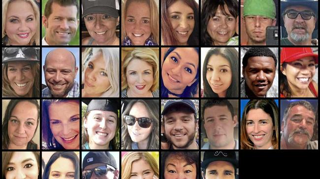 This photo combination shows some of the victims of the mass shooting that occurred at a country music festival in Las Vegas last weekend