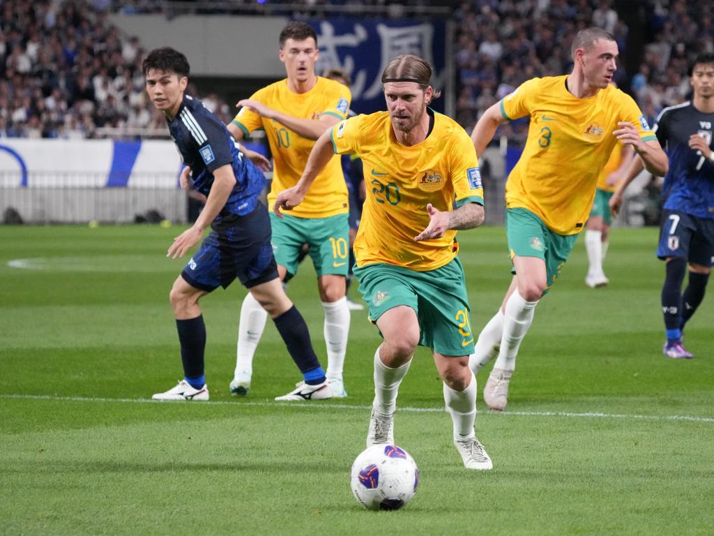 Luke Brattan finally got his chance with the Socceroos. Picture: Getty Images