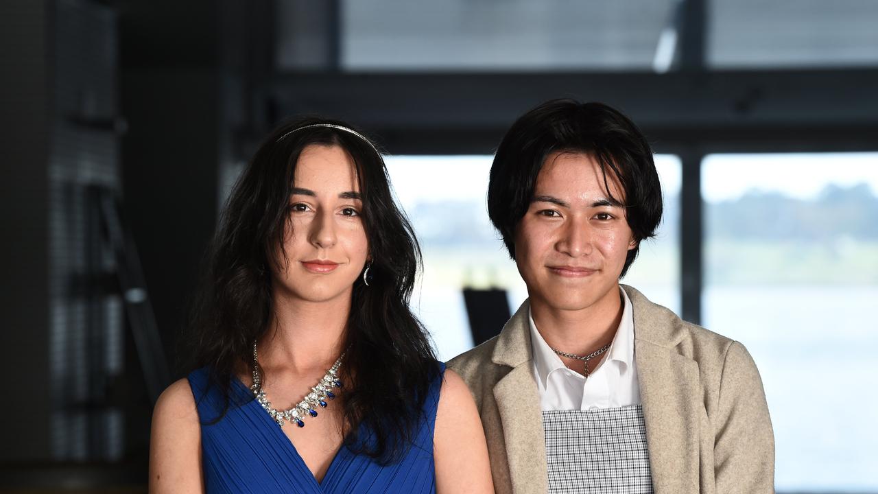 Sejla Ibrahimovi and Mar Ner Ku at the Northern Bay College Graduation. Picture: David Smith