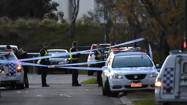 Police attending the scene of a Roxburgh Park shooting, which left three men injured.                        <a capiid="edc3db2dc0890850f07f8419767ea01c" class="capi-video">Man dead after late night Melbourne shooting</a>