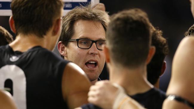 David Teague was installed as Carlton’s senior coach after a positive stint as caretaker. Picture: Michael Klein.