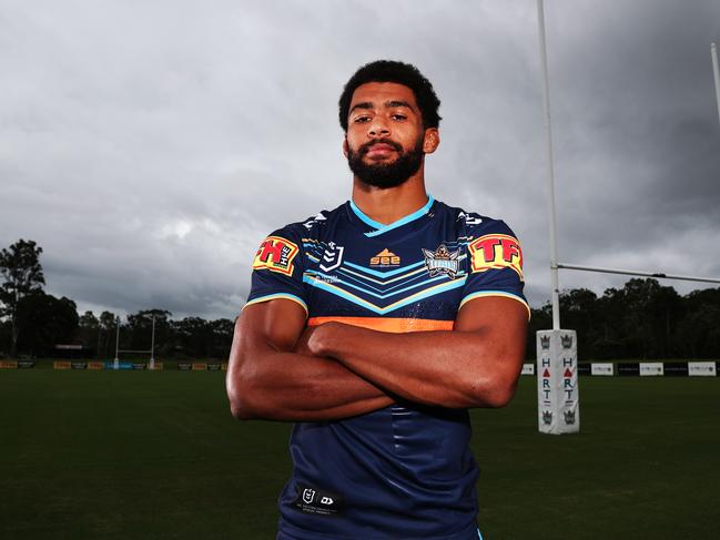 Gold Coast Titans' English centre Kallum Watkins pictured at The Titan's High Performance Centre at Parkwood.Photograph : Jason O'BrienDO NOT USE WITHOUT GCB PERMISSION***