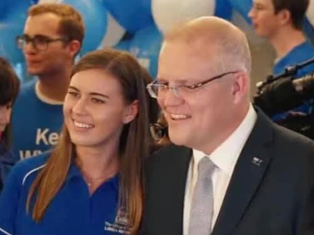 Brittany Higgins with Scott Morrison. Picture: Supplied