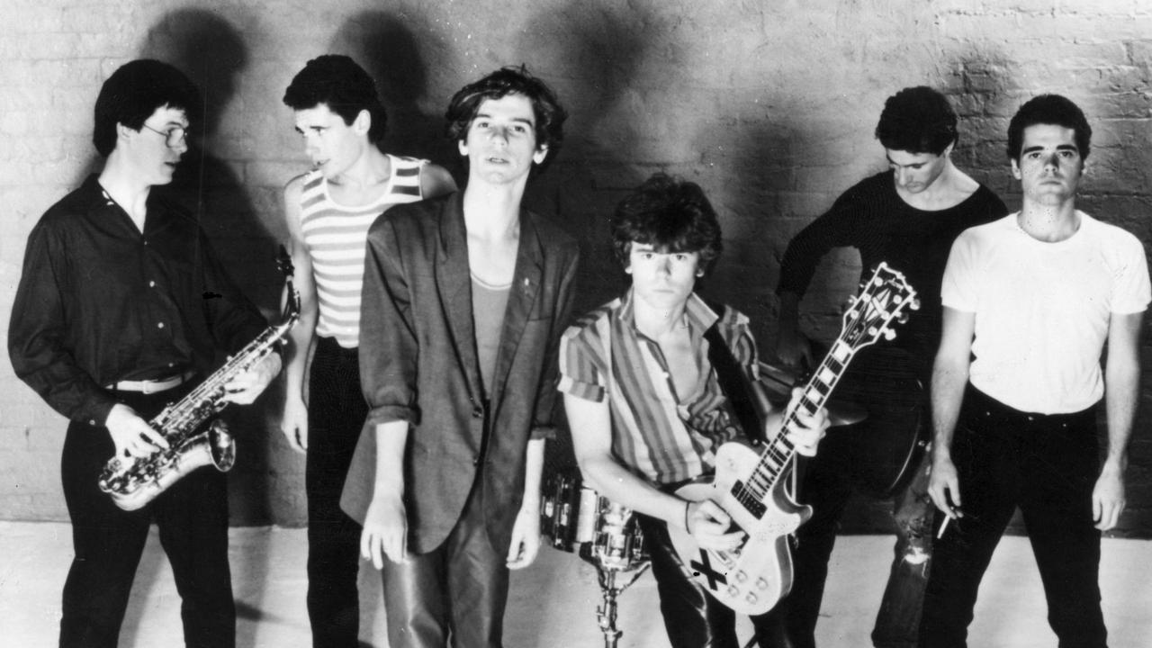 The original INXS line up consisted of Kirk Pengilly, Jon Farriss, Michael Hutchence, Tim Farriss, Garry Gary Beers and Andrew Farriss. Picture from Getty.