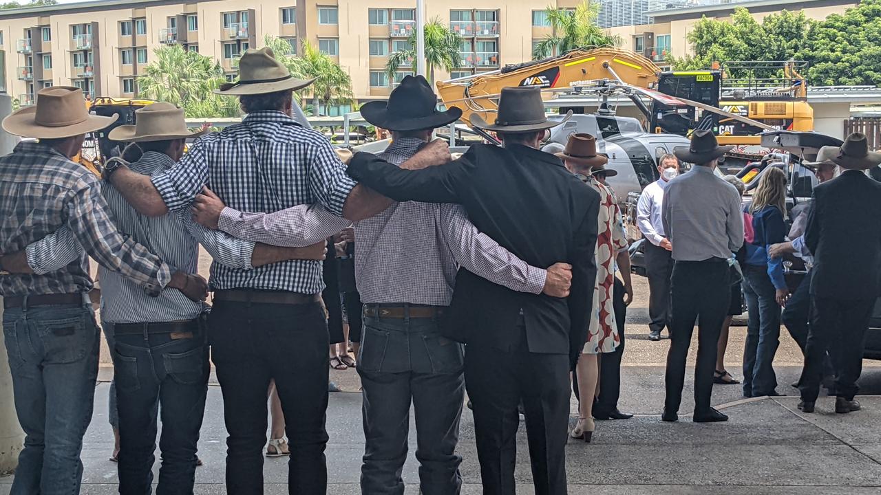 Hundreds attended the funeral service for Chris 'Willow' Wilson, a 34-year-old father killed in a helicopter crash. Picture: Zizi Averill