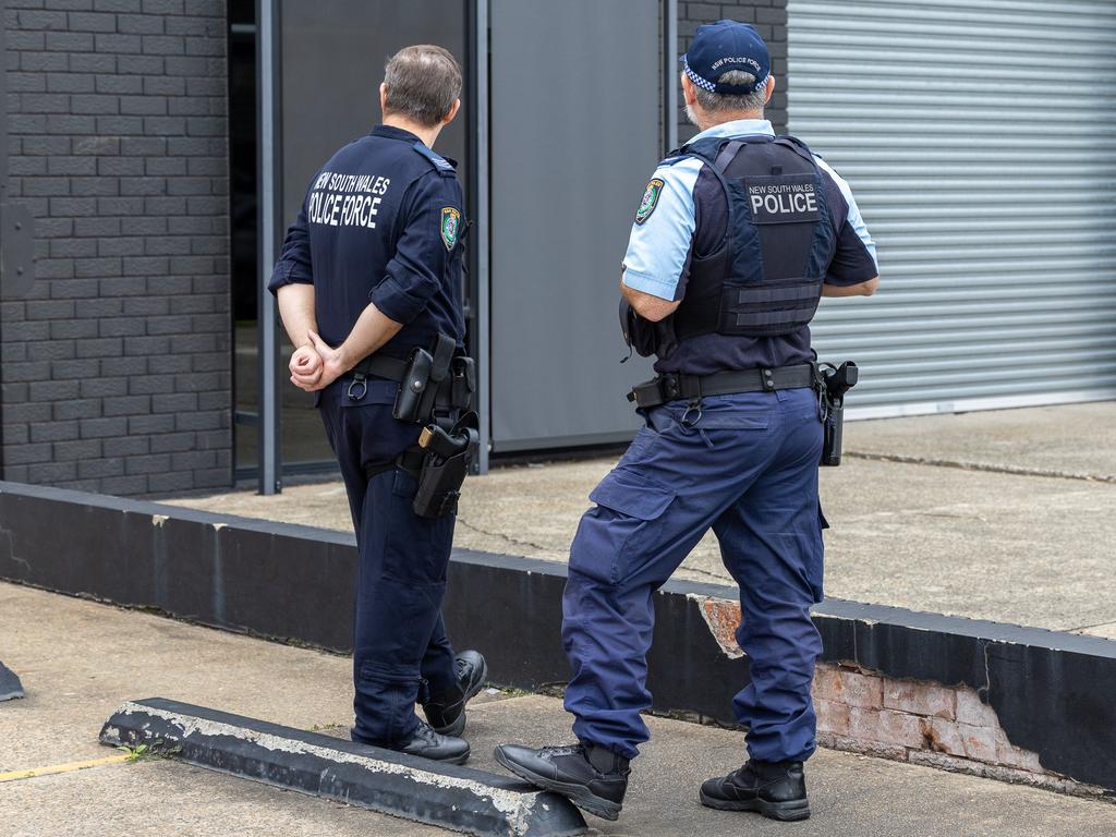 Police investigating the scene. Picture Thomas Lisson