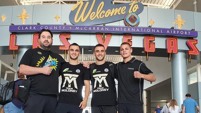 Jason Moloney and his entourage at their Las Vegas camp.