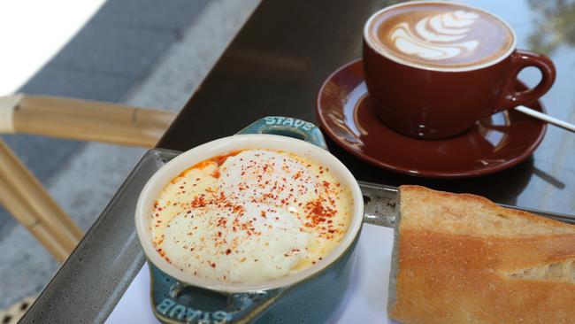 The oeuf cocotte dish at King St Bakery. Picture: Annette Dew.