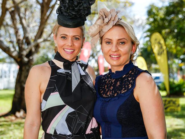 SOCIALS - Ladies Day at Cluden Racecourse - Renee Guazzo and Kristy Schultz of Townsville - Sunday Mail - 23/07/2016 - Photographer: Michael Chambers.