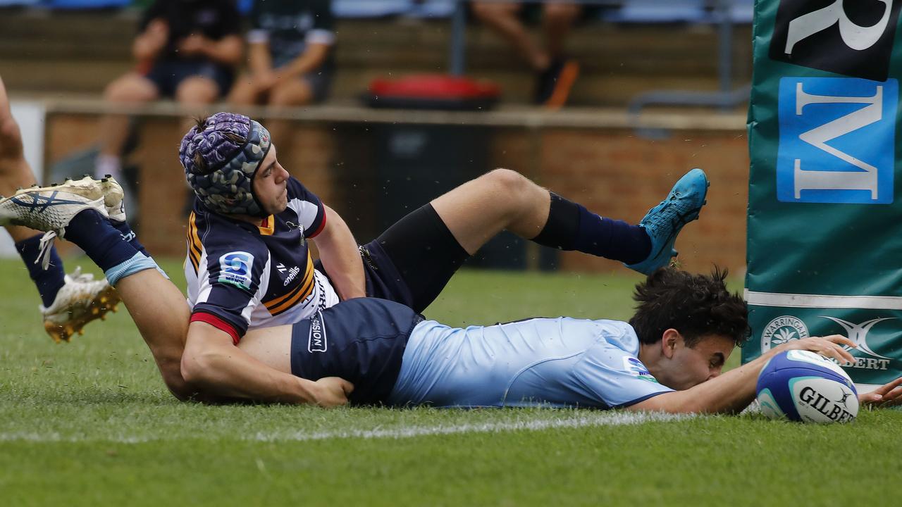 NSW Waratahs scored 13 tries in the match at Pittwater Rugby Park. Pictures: Karen Watson/Rugby Australia