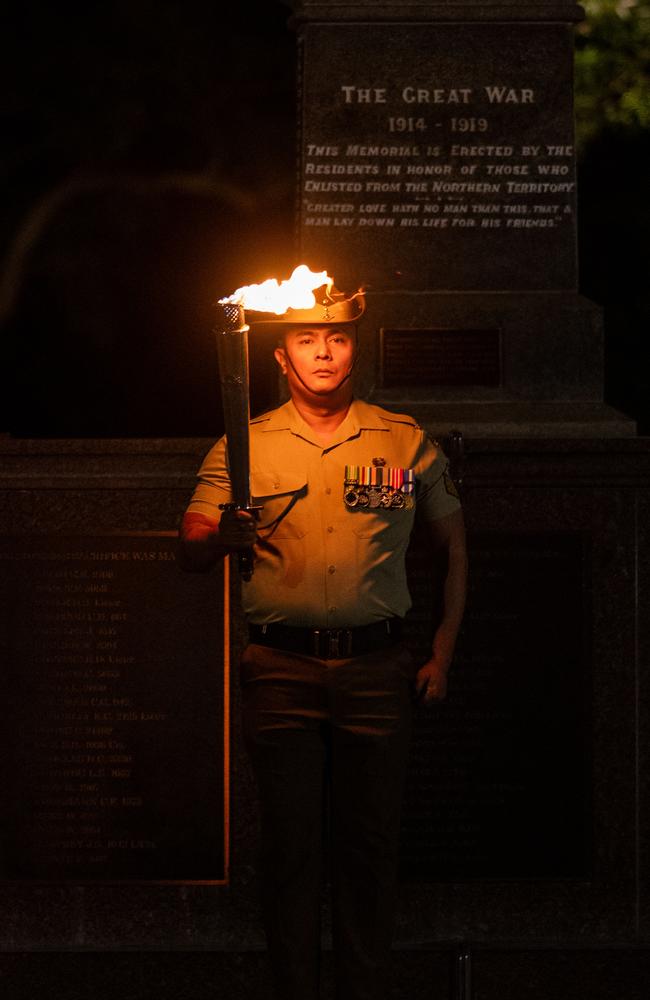 109 years after the Gallipoli landings, Territorians gathered in Darwin City to reflect on Anzac Day. Picture: Pema Tamang Pakhrin