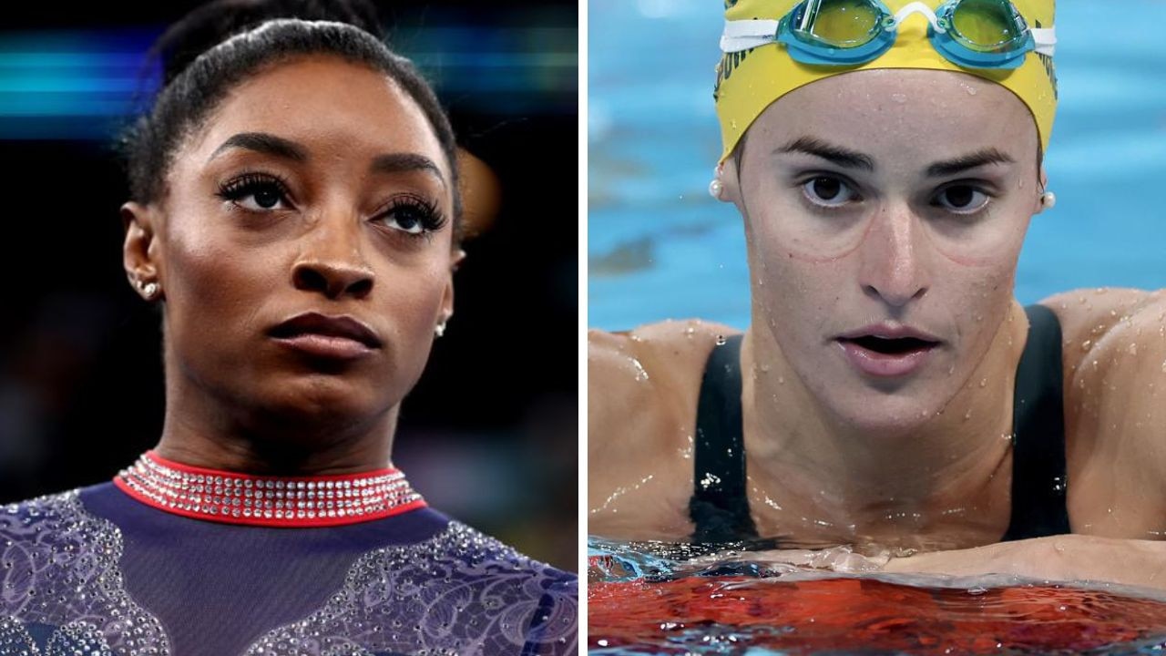 Kaylee McKeown and Simone Biles. Photos: Getty Images