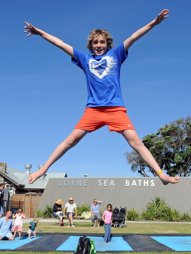 Luke Matthews, 12, from Brighton at Lorne Sea Baths.