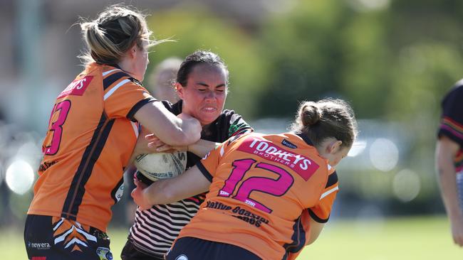 The Entrance defeated Berkeley Vale in a rematch of last year’s women’s tackle grand final. Picture: Sue Graham