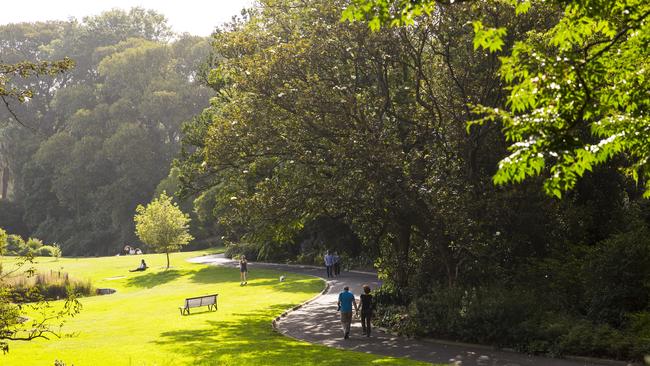 People enjoying a walk through the Royal Botanic Gardens. Picture: Visit Victoria