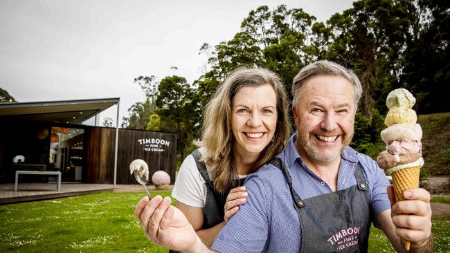 Timboon Fine Ice Cream founders Caroline Simmons and Tim Marwood.