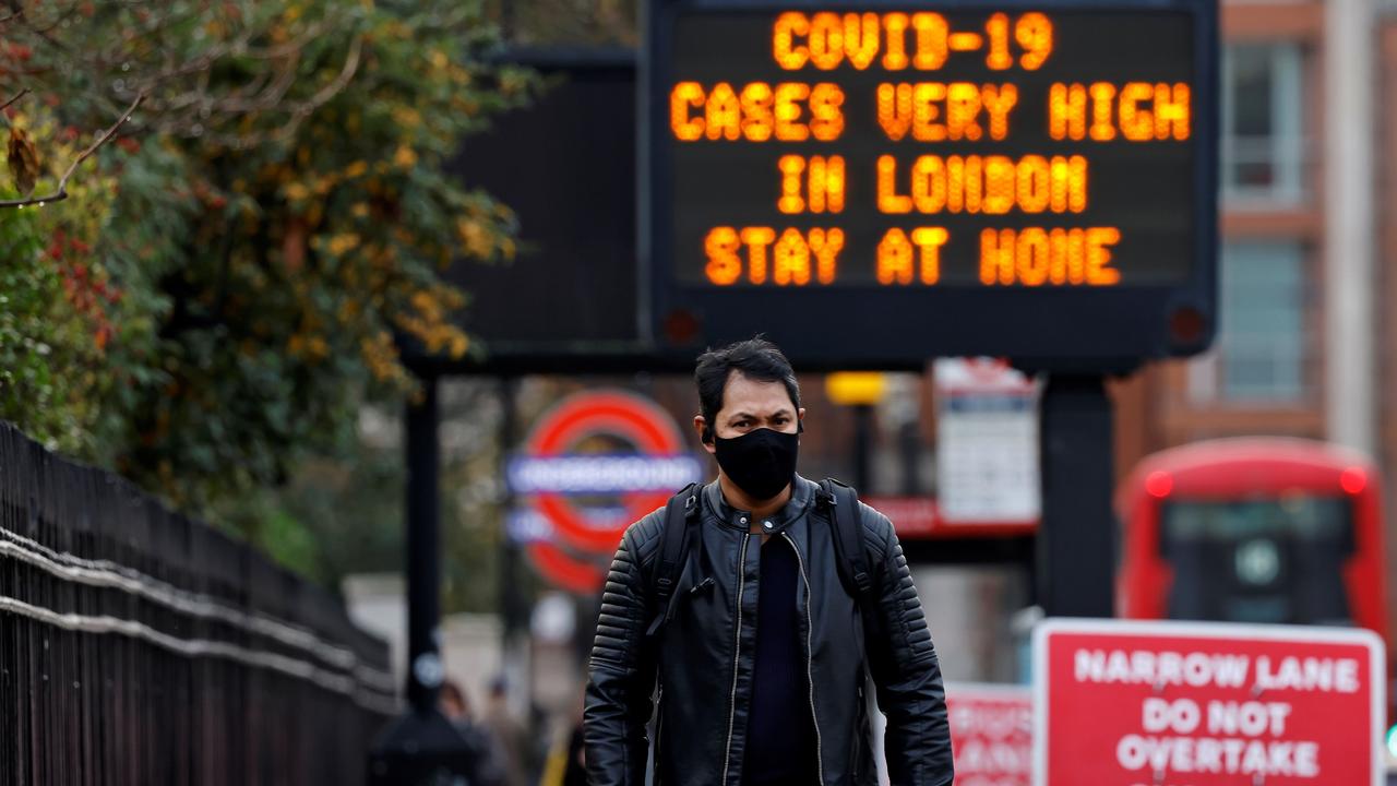 Signs are now erected all over London alerting people to stay home due to the rising number of infections. Picture: Tolga Akmen