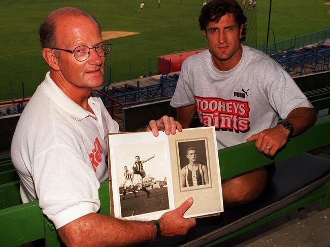 John and Luke Beveridge in 1996.