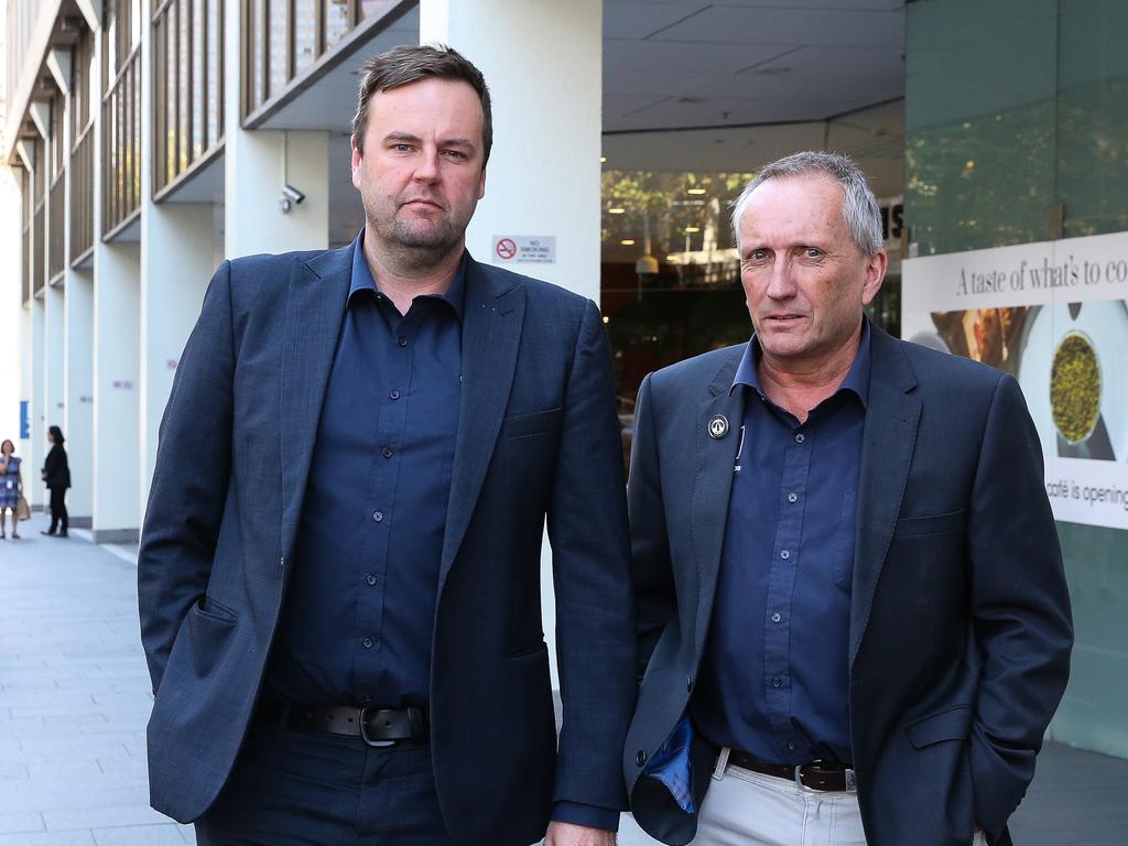 The NSW Rail, Tram and Bus Union's branch secretary Toby Warnes on a break during the hearing in Sydney on Wednesday. Picture: NewsWire/ Gaye Gerard