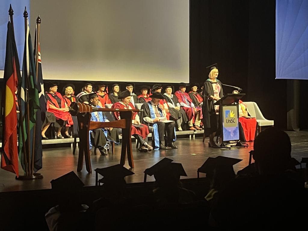 The University of the Sunshine Coast graduation ceremony at Maryborough's Brogla Theatre.