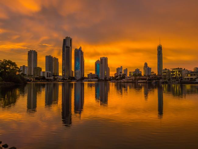 Sunrise over the skyline: A favourite location for me at sunrise and if you're lucky, you may get the lovely reflections on Nerang River. (Photographer Glen Anderson - We Are Gold Coast)