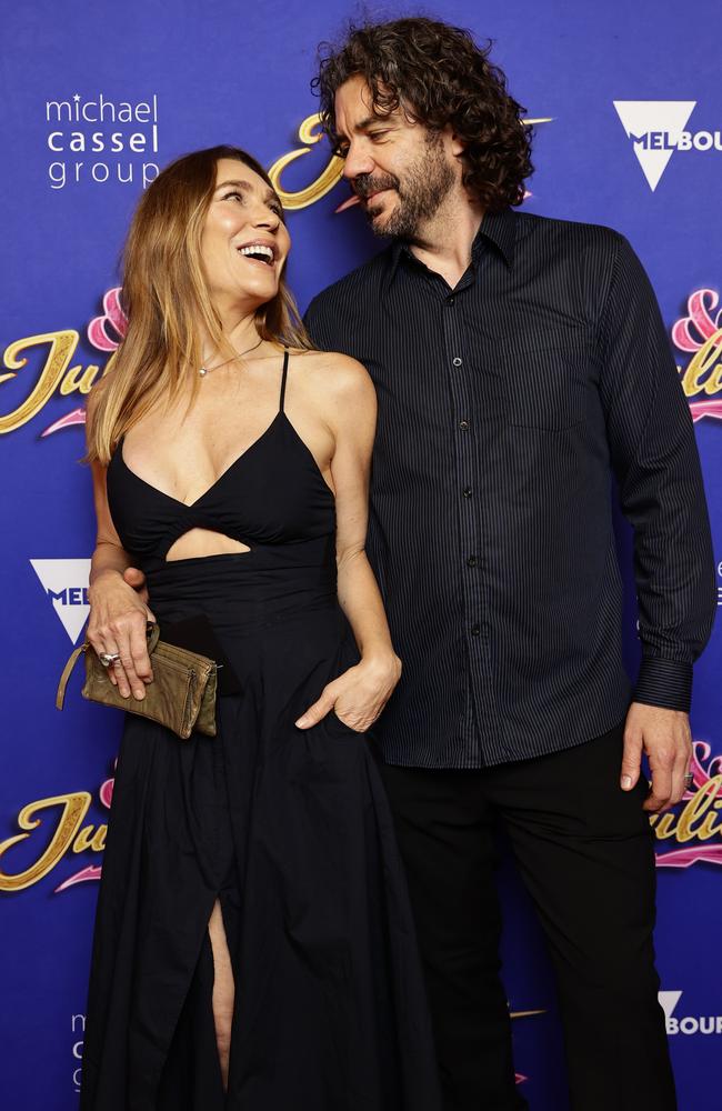 Totti Goldsmith and Raoul Gerard attend opening night of &amp; Juliet at the Regent Theatre in Melbourne. Picture: Getty Images