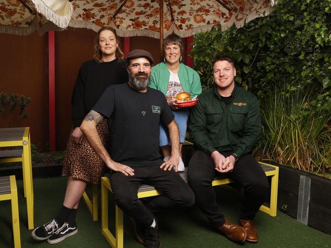 Khayla Massie co-curator and stallholder, Dayal Patel chef from Lost Captain, Jo Cook co-curator, Michael Paul of River Bank. Taste of Summer launch for 2024/25 event.  Picture: Nikki Davis-Jones