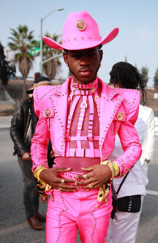 Old Town Road powerhouse Lil Nas X in custom Versace. Picture: Getty Images