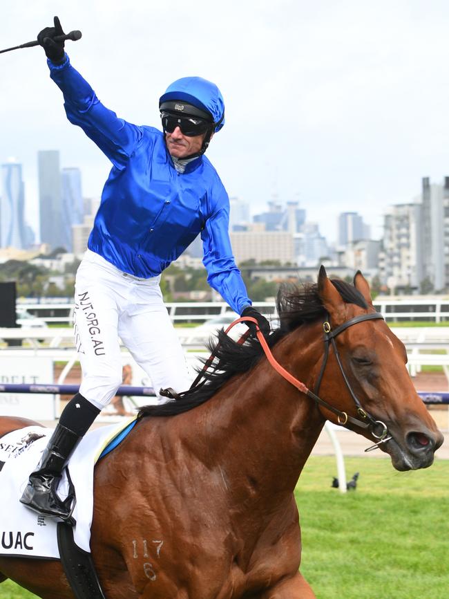 Glen Boss won the Newmarket Handicap on Bivouac in the autumn. Picture: AAP