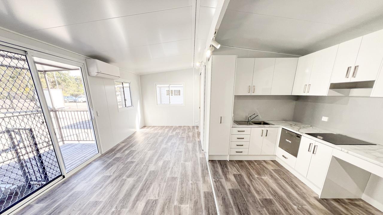 The “instant homes” offered by companies like VanHomes contain open-plan living areas and can be set up in little to no time.