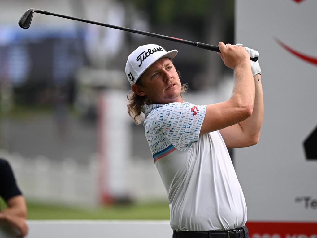 Cam Smith of Australia hits a tee shot on day two of the Hong Kong Open. Picture: Peter PARKS / AFP