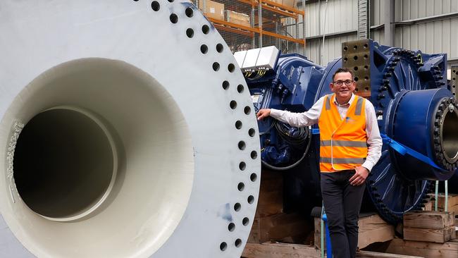 Former Victorian premier Dan Andrews at Vestas Wind Systems in 2021. Picture : NCA NewsWire / Ian Currie