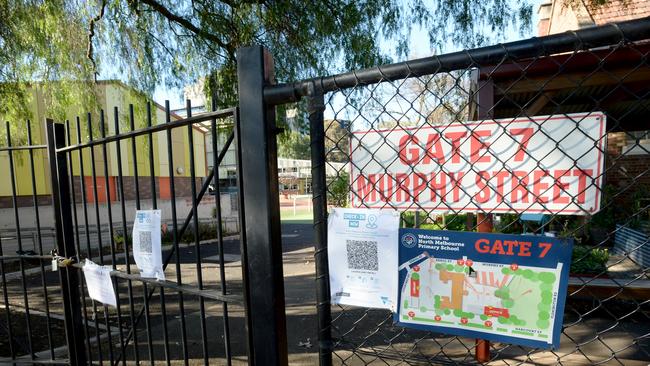 North Melbourne Primary School has been closed after Covid infections were linked to the site. Picture: NCA NewsWire / Andrew Henshaw