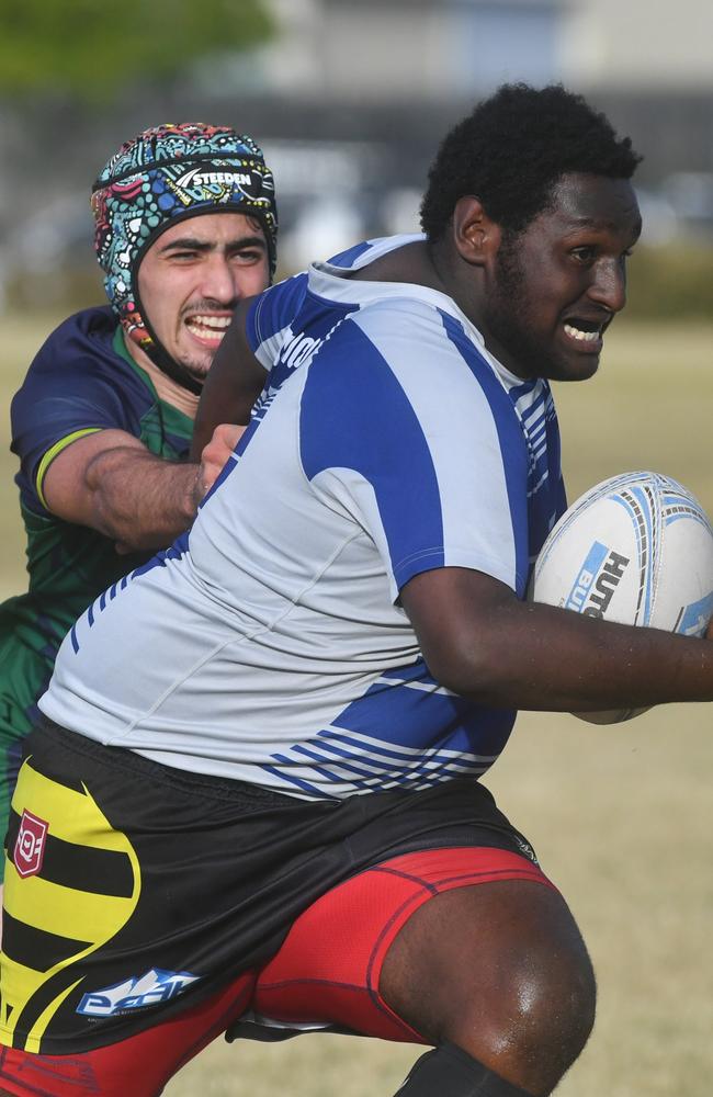 Cowboys Cup Schoolboys Football at Kern Brothers Drive. Townsville High against Pimlico High. Picture: Evan Morgan