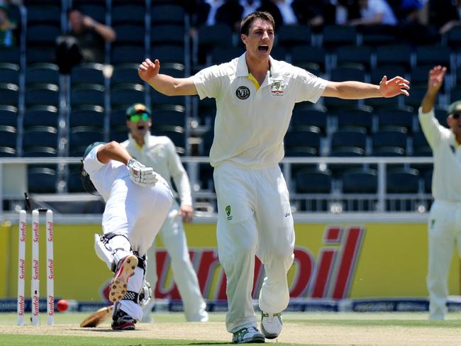 Pat Cummins made his debut as a teen against South Africa. Picture: Getty