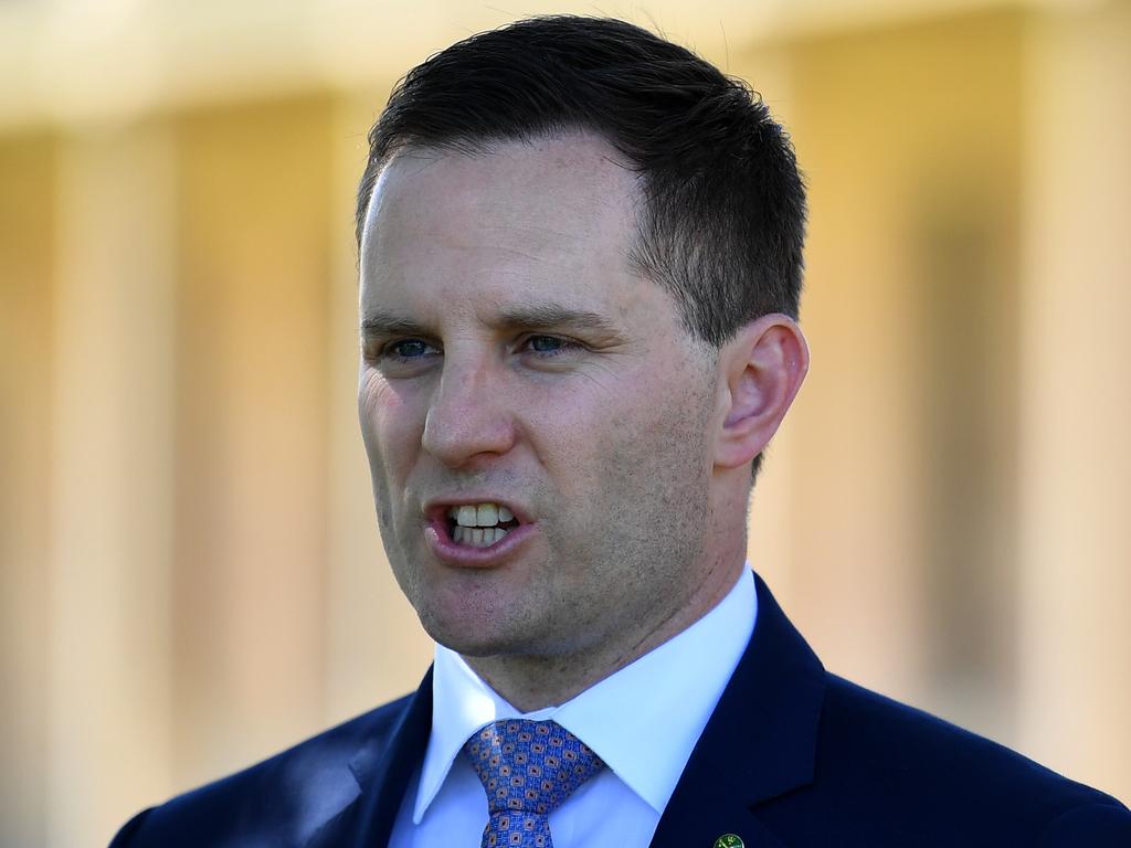 Immigration Minister Alex Hawke has accused Ms Steggall of ‘playing negative politics’ over a day that should unite Australians. Picture: Dean Lewis/AAP Image