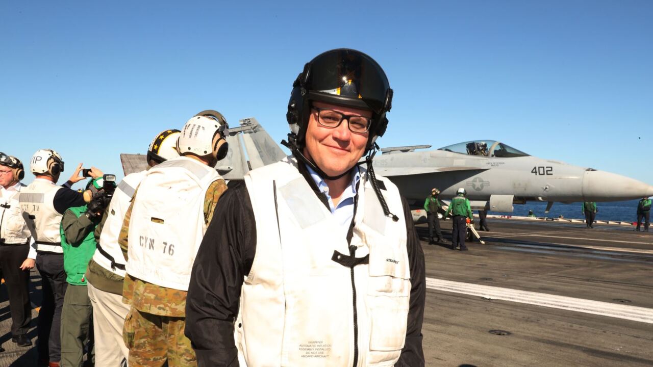 Morrison visits US Navy vessel off Qld coast