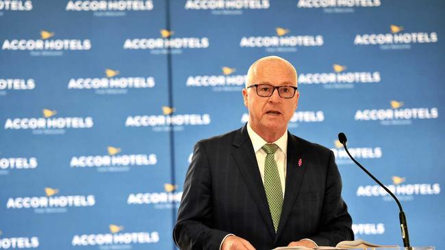 Mayor Mark Jamieson at the announcement of an $8 million purpose-built convention centre to be built at the Twin Waters Resort. Picture: Patrick Woods