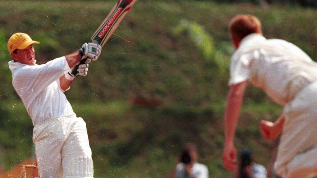 Ricky Ponting hits out against South Africa during the Commonwealth Games gold medal match.