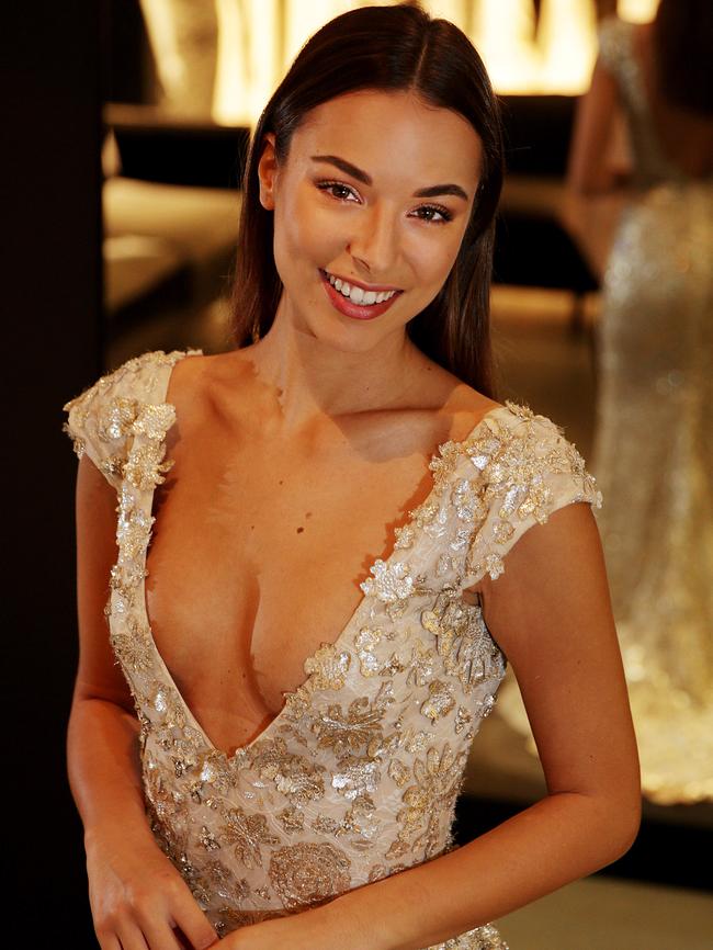 Monika Radulovic in a Vera Wang dress, ahead of the Logies.