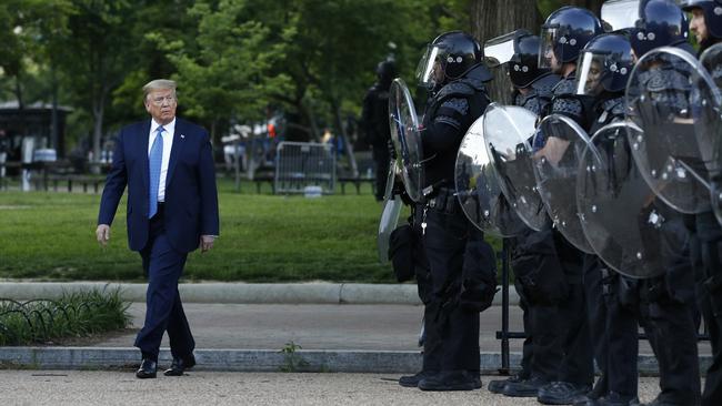 The longer the civil disorder goes on the more likely it is that Donald Trump will gain some political advantage. Picture: AP