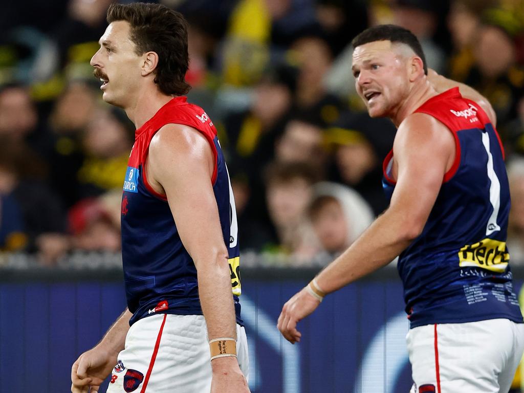 Jake Lever and Steven May are facing fitness tests. Picture: Michael Willson/AFL Photos via Getty Images