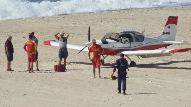 A pilot made an emergency landing a Bulcock Beach on the Sunshine Coast after a reported engine failure. Picture: Facebook.