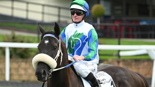 MELBOURNE, AUSTRALIA - SEPTEMBER 07: Luke Nolen riding I Wish I Win to the start of Race 9, the Charter Keck Cramer Moir Stakes - Betting Odds during Melbourne Racing at Moonee Valley Racecourse on September 07, 2024 in Melbourne, Australia. (Photo by Vince Caligiuri/Getty Images)